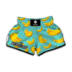 Polka Dot Banana Pattern Print Muay Thai Boxing Shorts