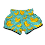 Polka Dot Banana Pattern Print Muay Thai Boxing Shorts