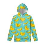 Polka Dot Banana Pattern Print Pullover Hoodie