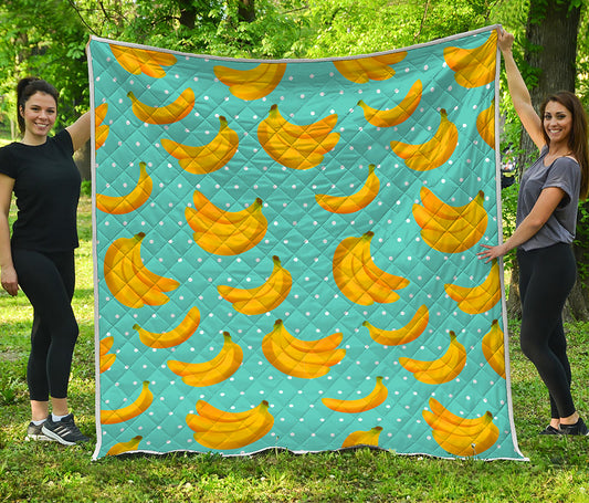 Polka Dot Banana Pattern Print Quilt