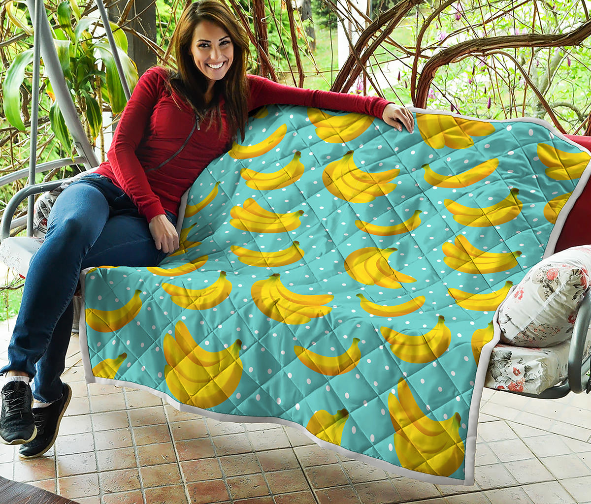 Polka Dot Banana Pattern Print Quilt