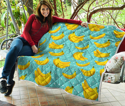 Polka Dot Banana Pattern Print Quilt