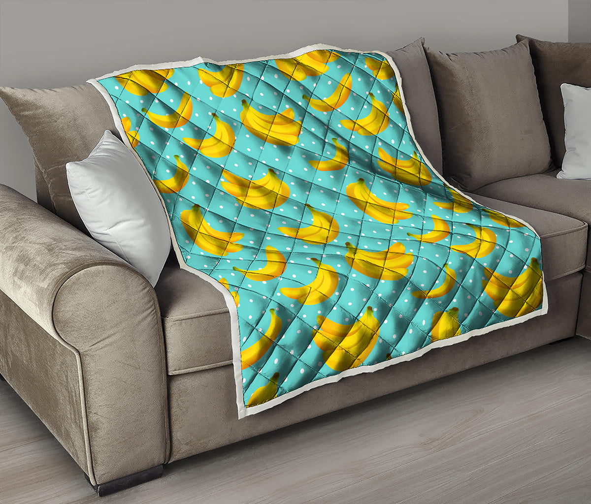 Polka Dot Banana Pattern Print Quilt