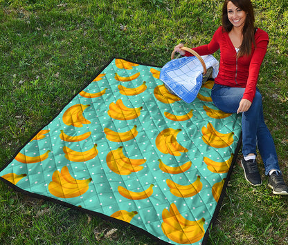 Polka Dot Banana Pattern Print Quilt