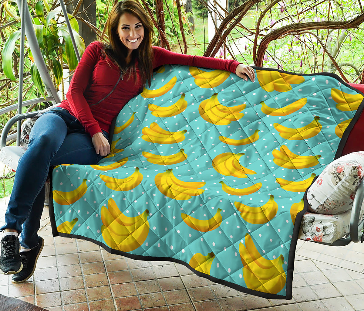 Polka Dot Banana Pattern Print Quilt