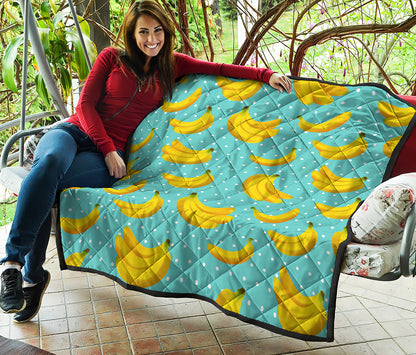 Polka Dot Banana Pattern Print Quilt