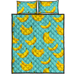 Polka Dot Banana Pattern Print Quilt Bed Set