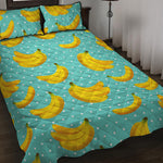 Polka Dot Banana Pattern Print Quilt Bed Set