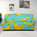 Polka Dot Banana Pattern Print Sofa Cover