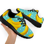 Polka Dot Banana Pattern Print Sport Shoes GearFrost