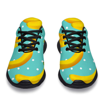 Polka Dot Banana Pattern Print Sport Shoes GearFrost