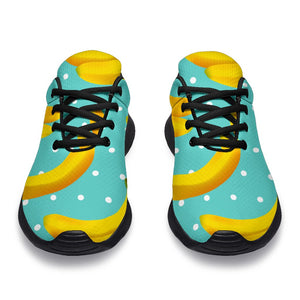 Polka Dot Banana Pattern Print Sport Shoes GearFrost