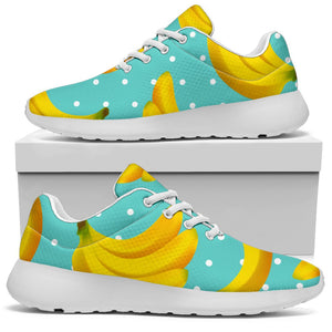 Polka Dot Banana Pattern Print Sport Shoes GearFrost