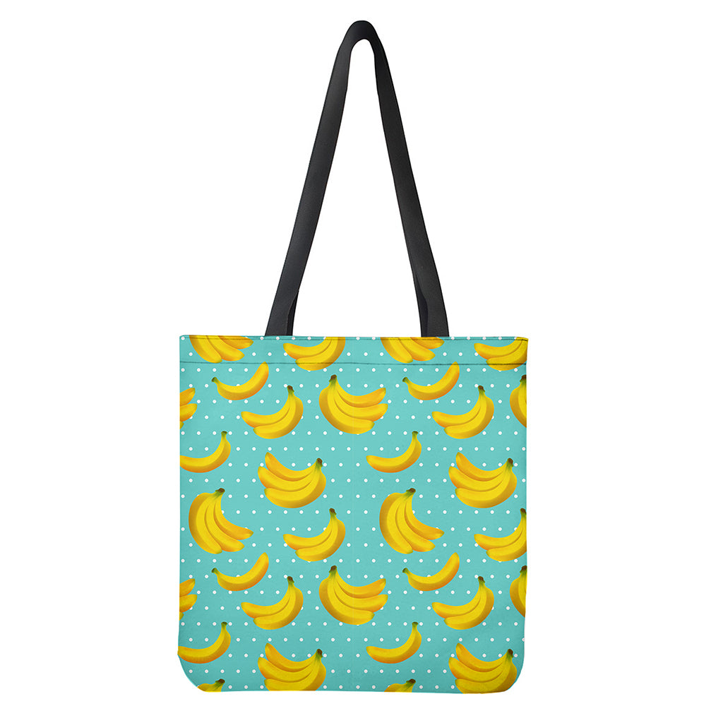Polka Dot Banana Pattern Print Tote Bag