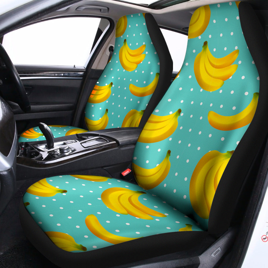 Polka Dot Banana Pattern Print Universal Fit Car Seat Covers