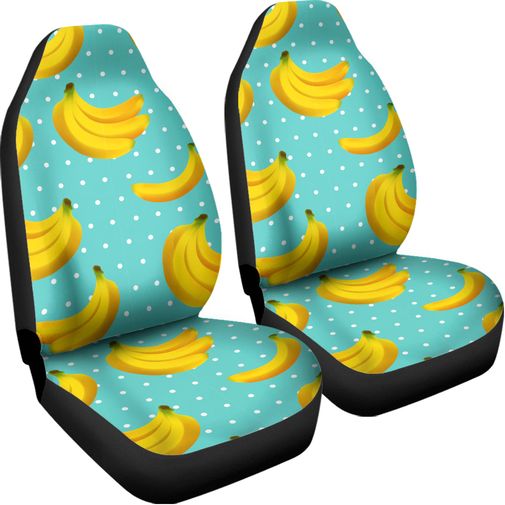 Polka Dot Banana Pattern Print Universal Fit Car Seat Covers