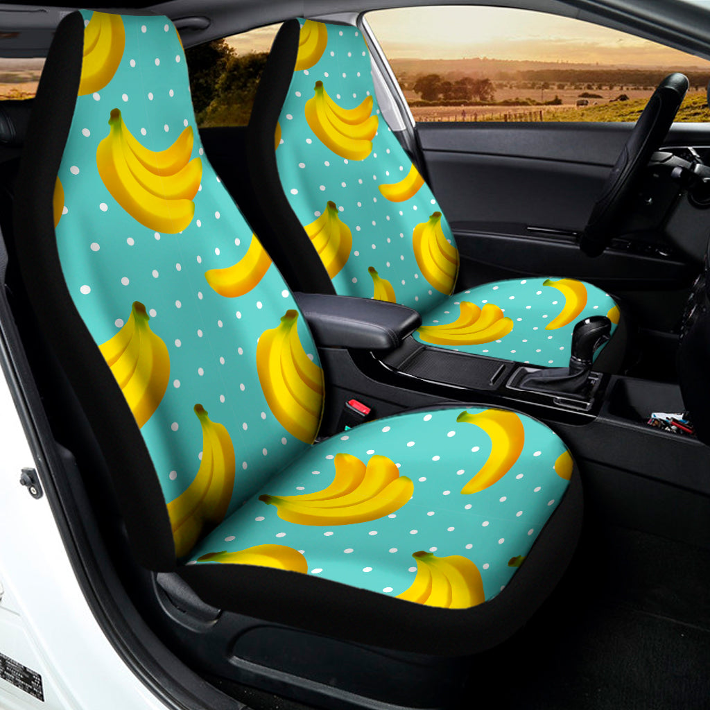 Polka Dot Banana Pattern Print Universal Fit Car Seat Covers