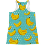 Polka Dot Banana Pattern Print Women's Racerback Tank Top