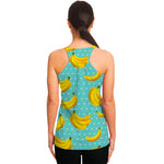 Polka Dot Banana Pattern Print Women's Racerback Tank Top