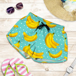 Polka Dot Banana Pattern Print Women's Shorts