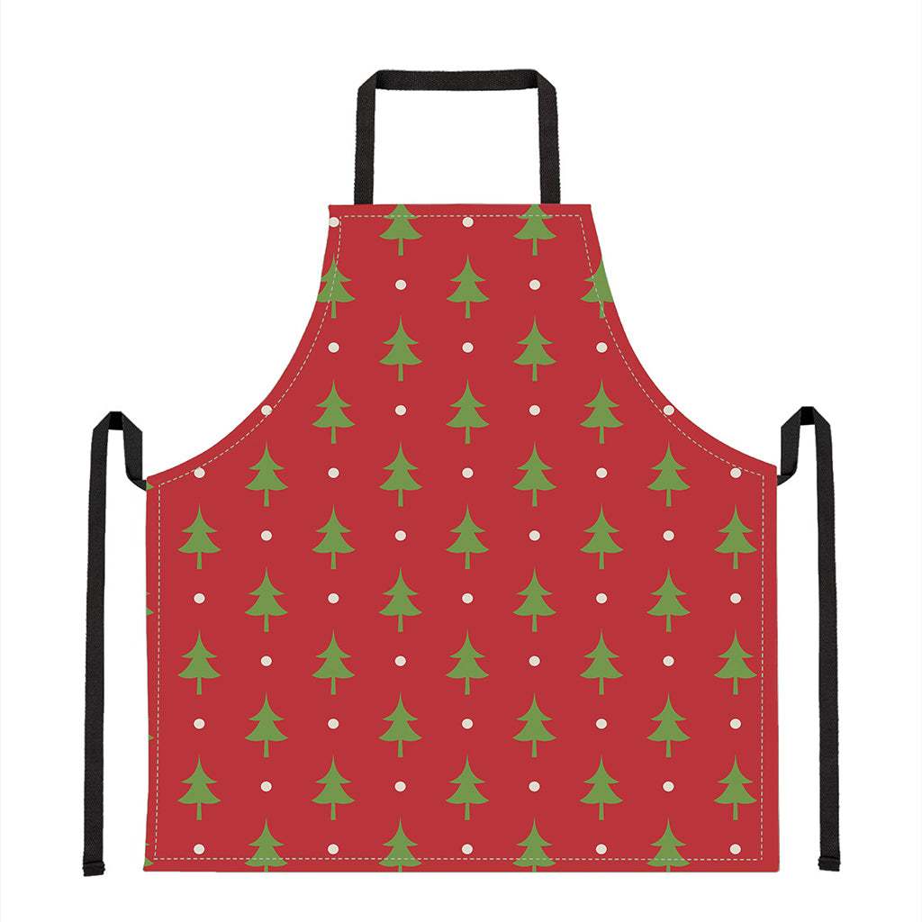 Polka Dot Christmas Tree Pattern Print Apron