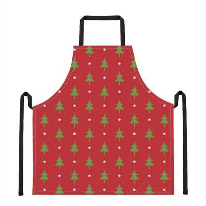 Polka Dot Christmas Tree Pattern Print Apron