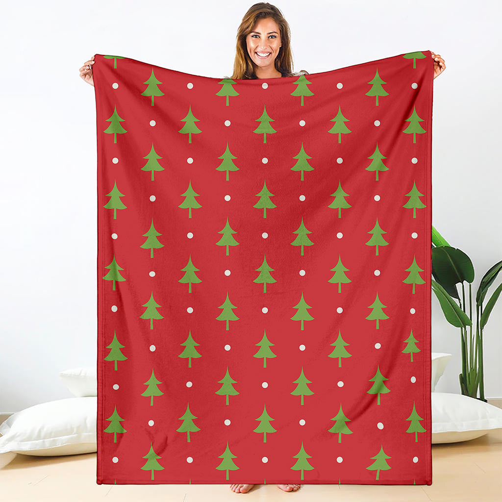 Polka Dot Christmas Tree Pattern Print Blanket