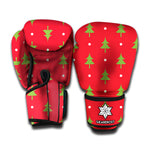 Polka Dot Christmas Tree Pattern Print Boxing Gloves