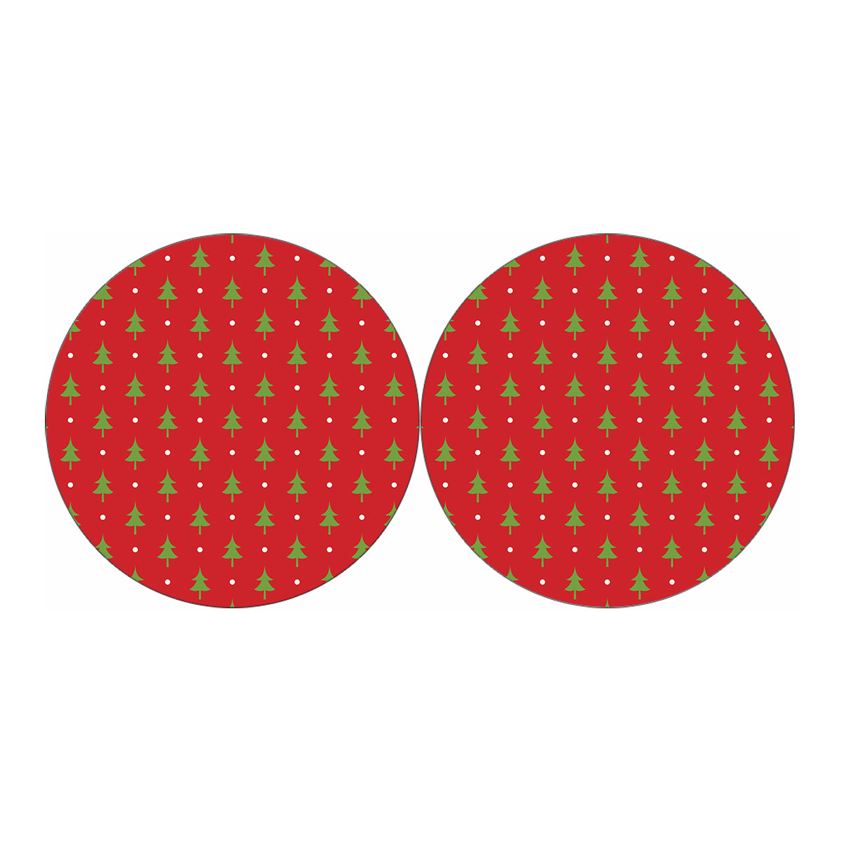 Polka Dot Christmas Tree Pattern Print Car Coasters