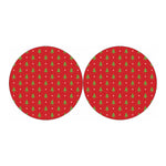Polka Dot Christmas Tree Pattern Print Car Coasters