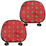 Polka Dot Christmas Tree Pattern Print Car Headrest Covers
