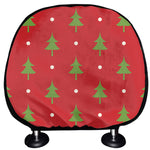 Polka Dot Christmas Tree Pattern Print Car Headrest Covers
