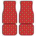 Polka Dot Christmas Tree Pattern Print Front and Back Car Floor Mats