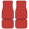 Polka Dot Christmas Tree Pattern Print Front and Back Car Floor Mats