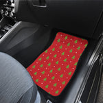 Polka Dot Christmas Tree Pattern Print Front and Back Car Floor Mats