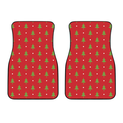 Polka Dot Christmas Tree Pattern Print Front Car Floor Mats