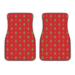 Polka Dot Christmas Tree Pattern Print Front Car Floor Mats