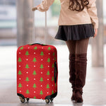 Polka Dot Christmas Tree Pattern Print Luggage Cover