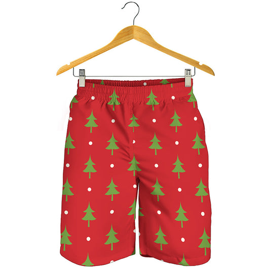 Polka Dot Christmas Tree Pattern Print Men's Shorts