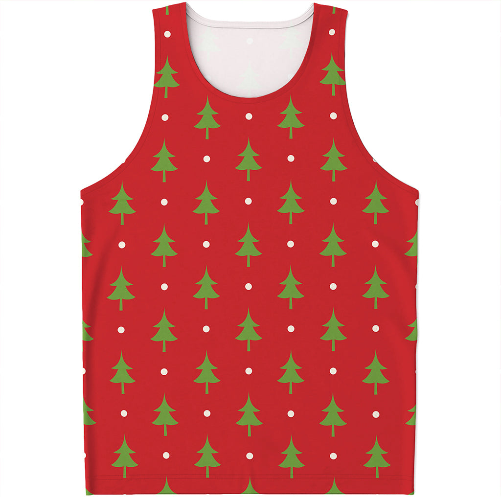 Polka Dot Christmas Tree Pattern Print Men's Tank Top