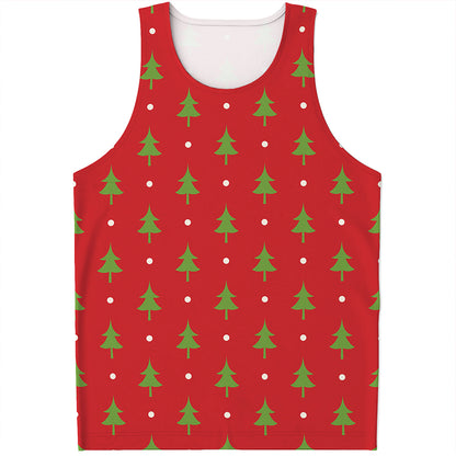 Polka Dot Christmas Tree Pattern Print Men's Tank Top