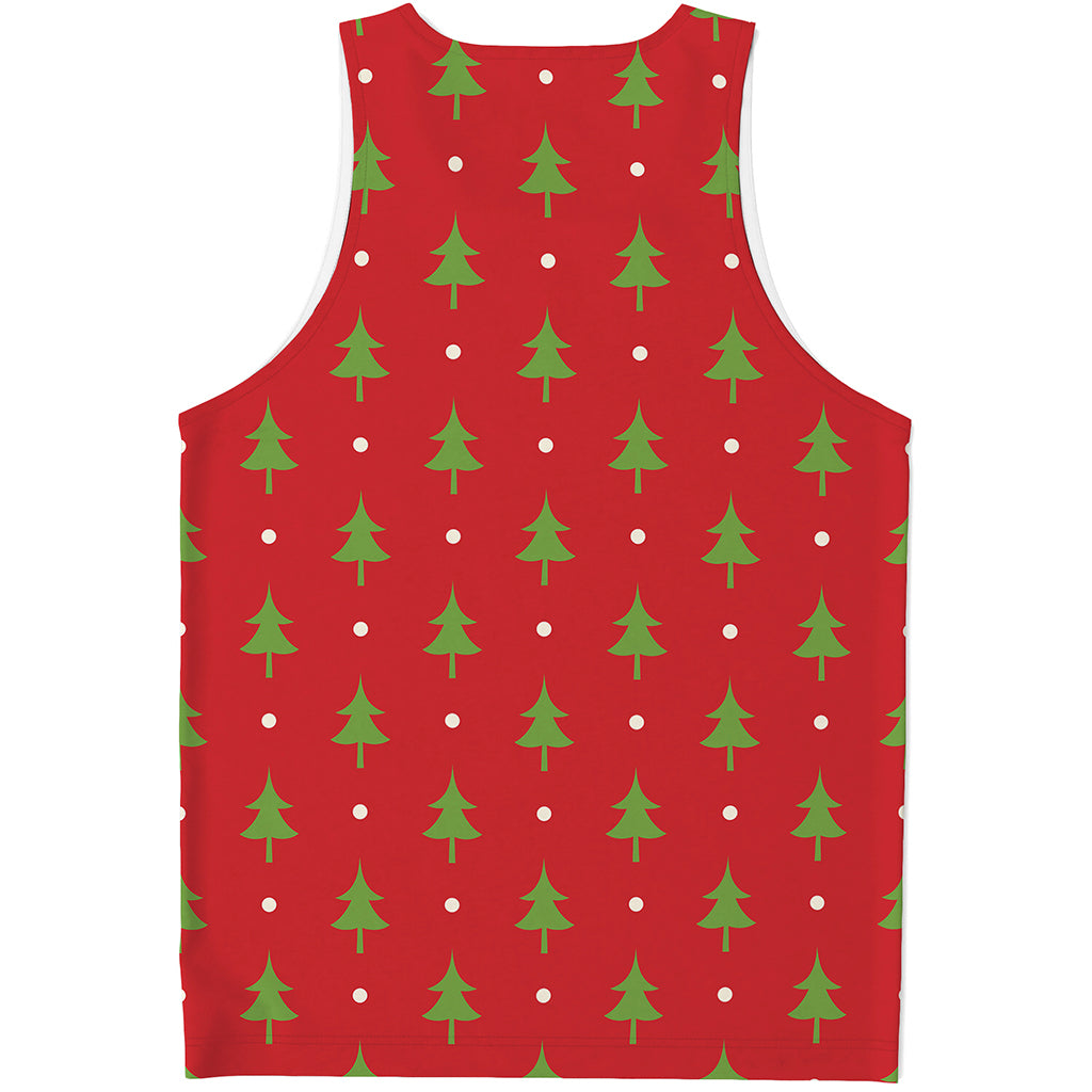 Polka Dot Christmas Tree Pattern Print Men's Tank Top