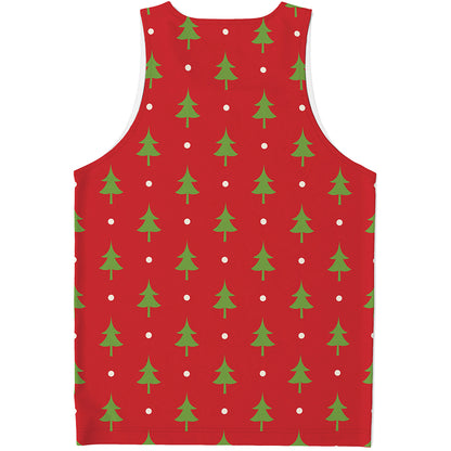Polka Dot Christmas Tree Pattern Print Men's Tank Top