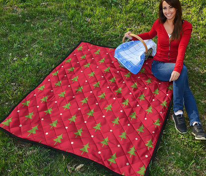 Polka Dot Christmas Tree Pattern Print Quilt