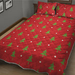 Polka Dot Christmas Tree Pattern Print Quilt Bed Set
