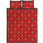 Polka Dot Christmas Tree Pattern Print Quilt Bed Set