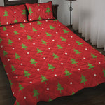 Polka Dot Christmas Tree Pattern Print Quilt Bed Set
