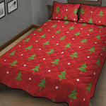 Polka Dot Christmas Tree Pattern Print Quilt Bed Set