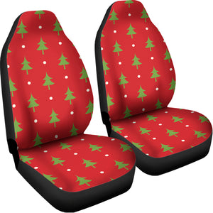 Polka Dot Christmas Tree Pattern Print Universal Fit Car Seat Covers