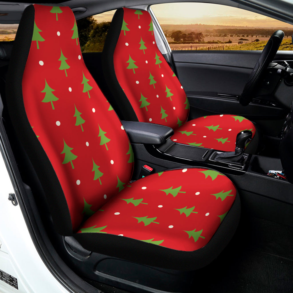 Polka Dot Christmas Tree Pattern Print Universal Fit Car Seat Covers